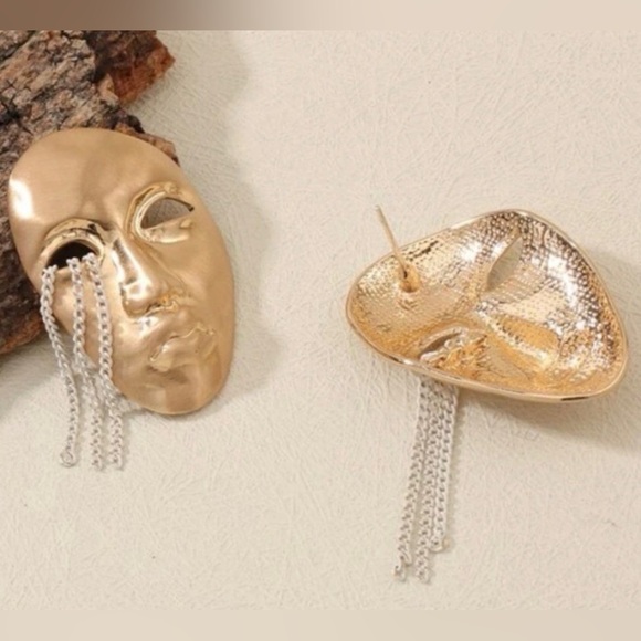 “Phantom of Opera” Gold Theatre Masquerade War Mask Sons of Harpy Tragedy Studs - Picture 11 of 16